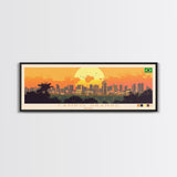 Campo Grande, Brazil Panoramic Travel Poster Canvas Print, Campo Grande, Brazil Painting, Brazil Art, Campo Grande Panoramic Travel Art, Travel Painting