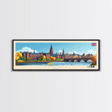 Carlisle, England Travel Poster Panoramic Canvas Print, Carlisle, England Painting, England Art, Carlisle Travel Art, Guest Room Painting