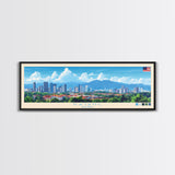 Kajang, Malaysia Panoramic Travel Poster Canvas Print, Kajang, Malaysia Painting, Malaysia Art, Kajang Panoramic Travel Art, Travel Painting