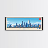 Shenyang, China Panoramic Travel Poster Canvas Print, Shenyang, China Painting, China Art, Shenyang Travel Art, Guest Room Painting