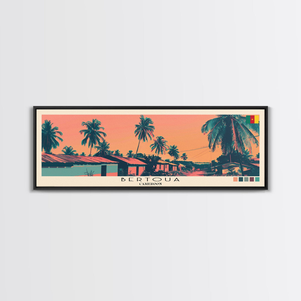 Bertoua, Cameroon Panoramic Canvas Print, Bertoua, Cameroon Painting, Cameroon Art, Bertoua Travel Poster, Travel Art, Guest Room Painting