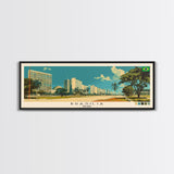 Brasilia, Brazil Panoramic Canvas Print, Brasilia, Brazil Painting, Brazil Art, Brasilia Travel Poster, Travel Art, Housewarming Gift