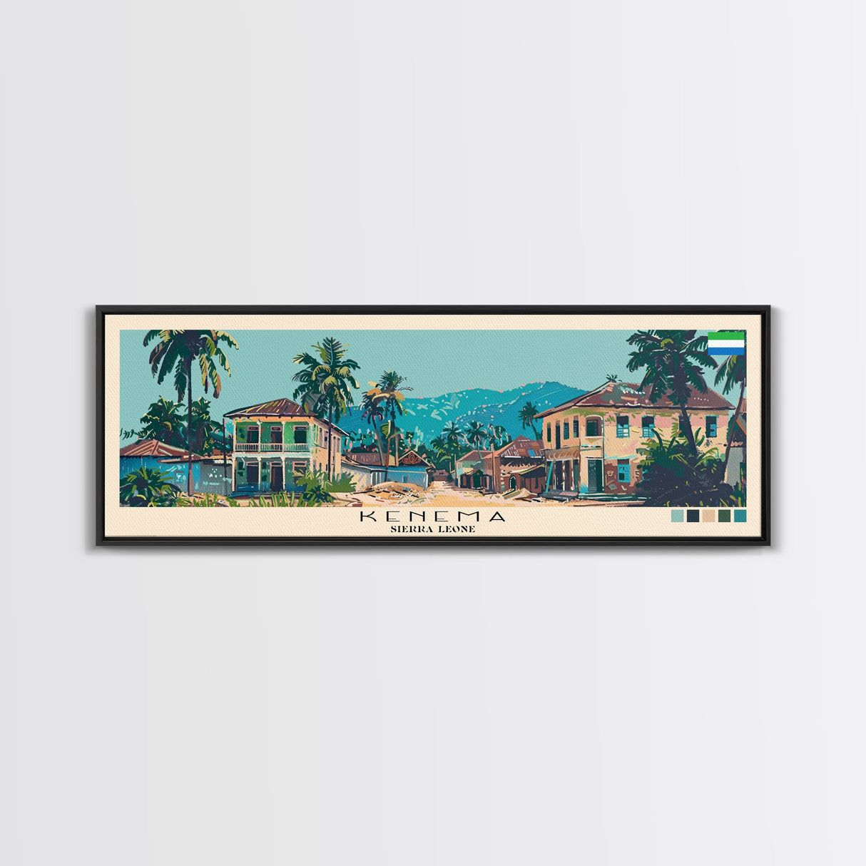 Kenema, Sierra Leone Panoramic Canvas Print, Kenema, Sierra Leone Painting, Sierra Leone Art, Kenema Travel Poster, Travel Art, Vacation Gift
