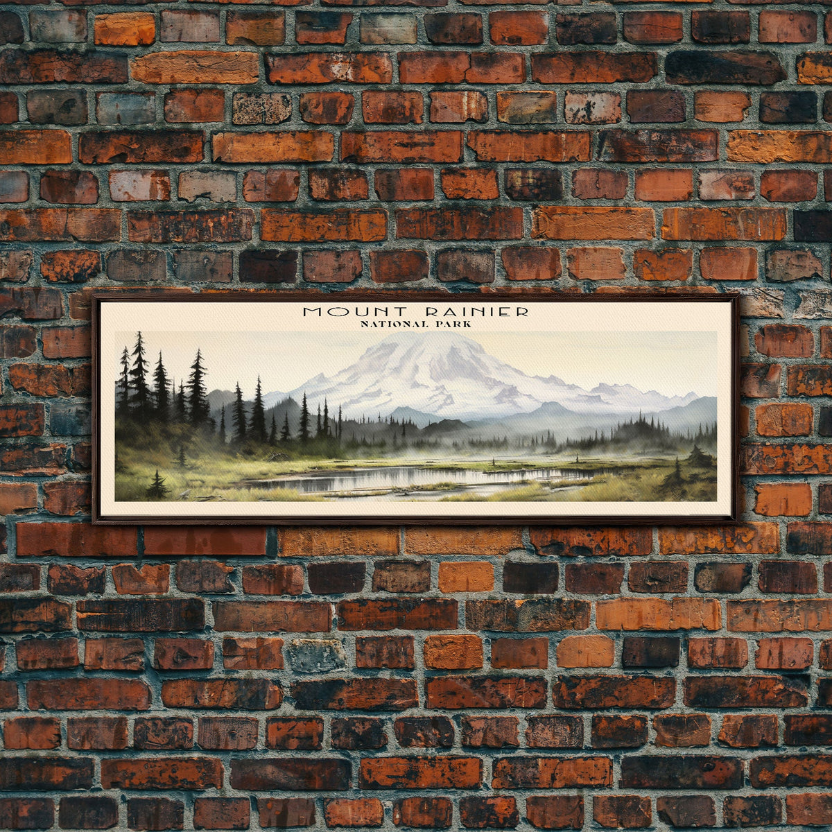 Mount Rainier National Park Panoramic Travel Art, National Park Print ...