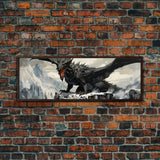Dragon Painting, Framed Canvas Print, Dragon Art, Fantasy Art, Fantasy Painting, Watercolor Dragon Painting, Art Print