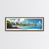 Bonaire, Netherlands Panoramic Beach Print, Vacation Gift, Netherlands Wall Art, Framed Canvas Print, Framed Beach Painting