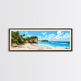 Bottom Bay, Barbados Panoramic Print, Vacation Gift, Barbados Wall Art, Beach Painting, Beach Decor, Large Wall Art, Wood Frame Art