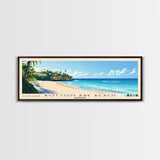 Bottom Bay Beach, Barbados Panoramic Beach Print, Vacation Gift, Barbados Wall Art, Framed Canvas Print, Framed Beach Painting