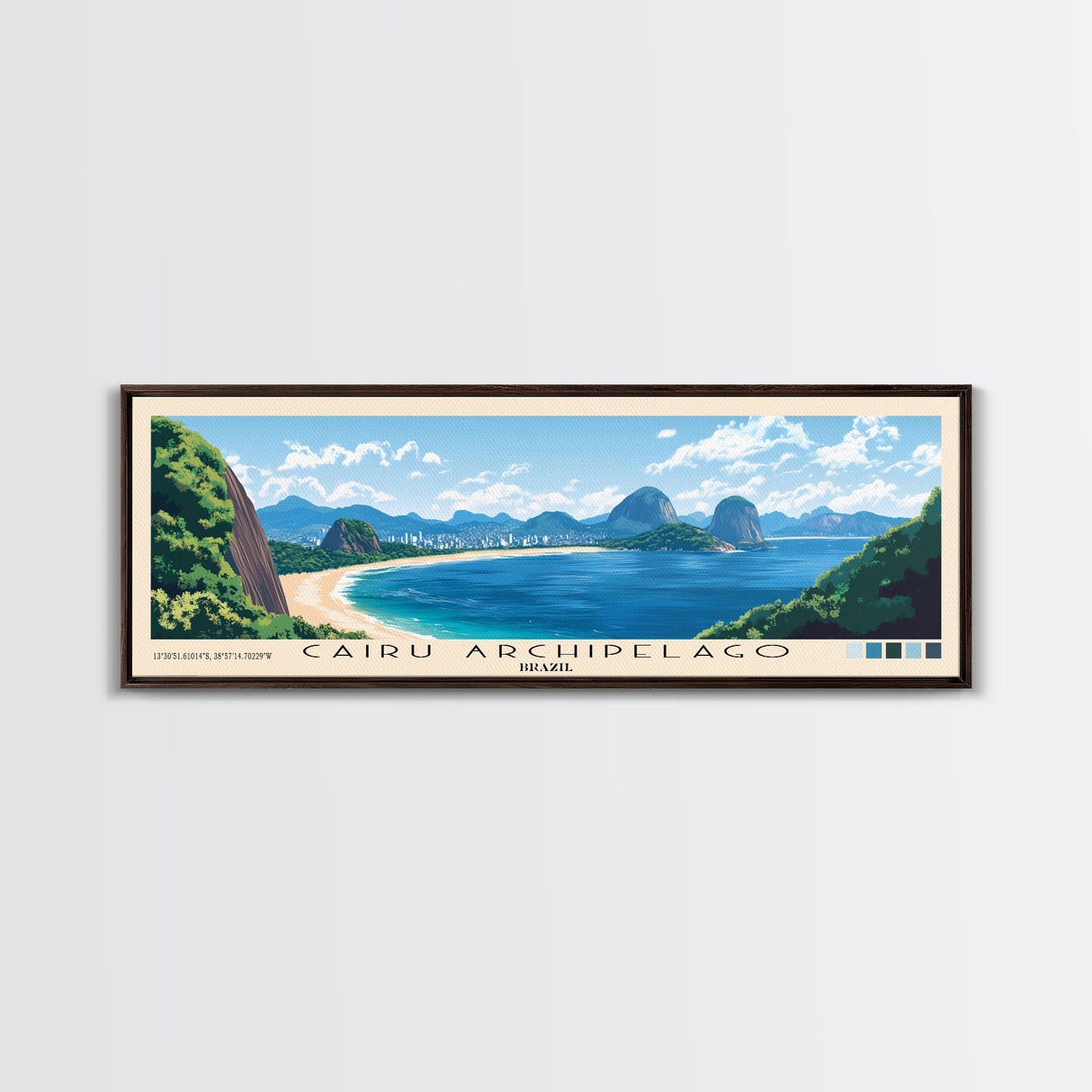 Cairu Archipelago, Brazil Panoramic Print, Vacation Gift, Brazil Wall Art, Beach Painting, Beach Decor, Large Wall Art, Wood Frame Art