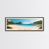 Cala Saura, Spain Panoramic Print, Vacation Gift, Spain Wall Art, Beach Painting, Beach Decor, Large Wall Art, Wood Frame Art