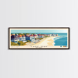 Cape May, New Jersey Panoramic Beach Print, Vacation Gift, New Jersey Wall Art, Beach Painting, Beach Decor, Beach Painting