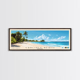 Carlisle Beach, Barbados Panoramic Beach Print, Vacation Gift, Barbados Wall Art, Framed Canvas Print, Framed Beach Painting
