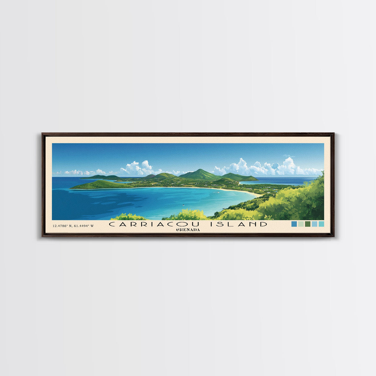 Carriacou Island, Grenada Panoramic Print, Vacation Gift, Grenada Wall Art, Vacation Wall Art, Vacatation Memories, Beach Decor, Beach Or Lakehouse Art