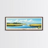 Chincoteague Island, Virginia Panoramic Beach Print, Vacation Gift, Virginia Wall Art, Framed Canvas Print, Framed Beach Painting