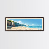 D-Day beaches, France Panoramic Beach Print, Vacation Gift, France Wall Art, Framed Canvas Print, Framed Beach Painting