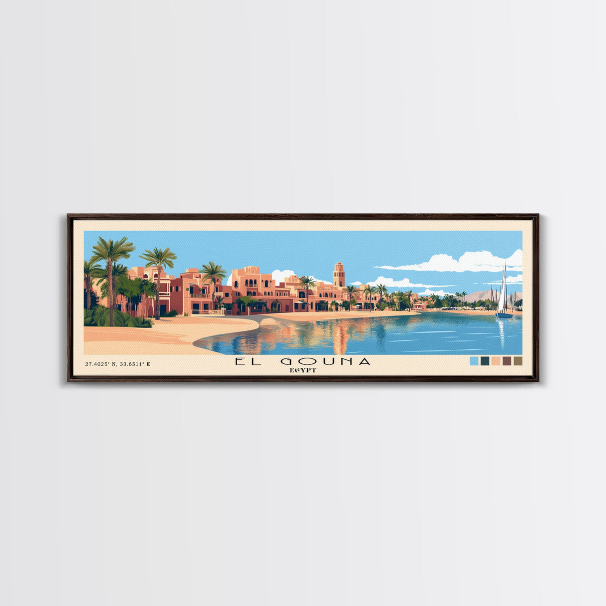 El Gouna, Egypt Panoramic Print, Vacation Gift, Egypt Wall Art, Vacation Wall Art, Vacatation Memories, Beach Decor, Beach Or Lakehouse Art