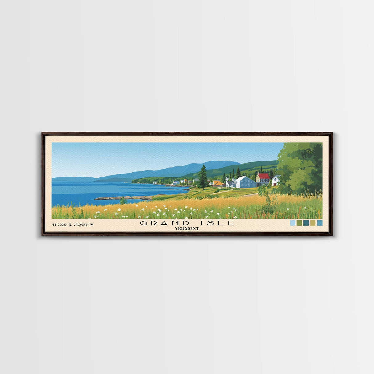 Grand Isle, Vermont Panoramic Print, Vacation Gift, Vermont Wall Art, Vacation Wall Art, Vacatation Memories, Beach Decor, Beach Or Lakehouse Art