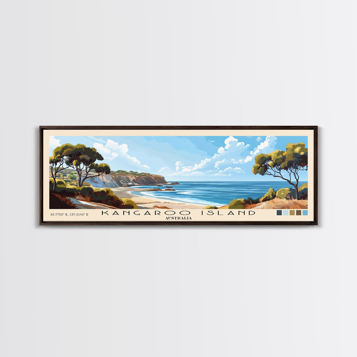 Kangaroo Island, Australia Panoramic Print, Vacation Gift, Australia Wall Art, Beach Painting, Beach Decor, Large Wall Art, Wood Frame Art
