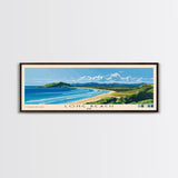 Long Beach, Fiji Panoramic Print, Vacation Gift, Fiji Wall Art, Beach Painting, Beach Decor, Large Wall Art, Wood Frame Art