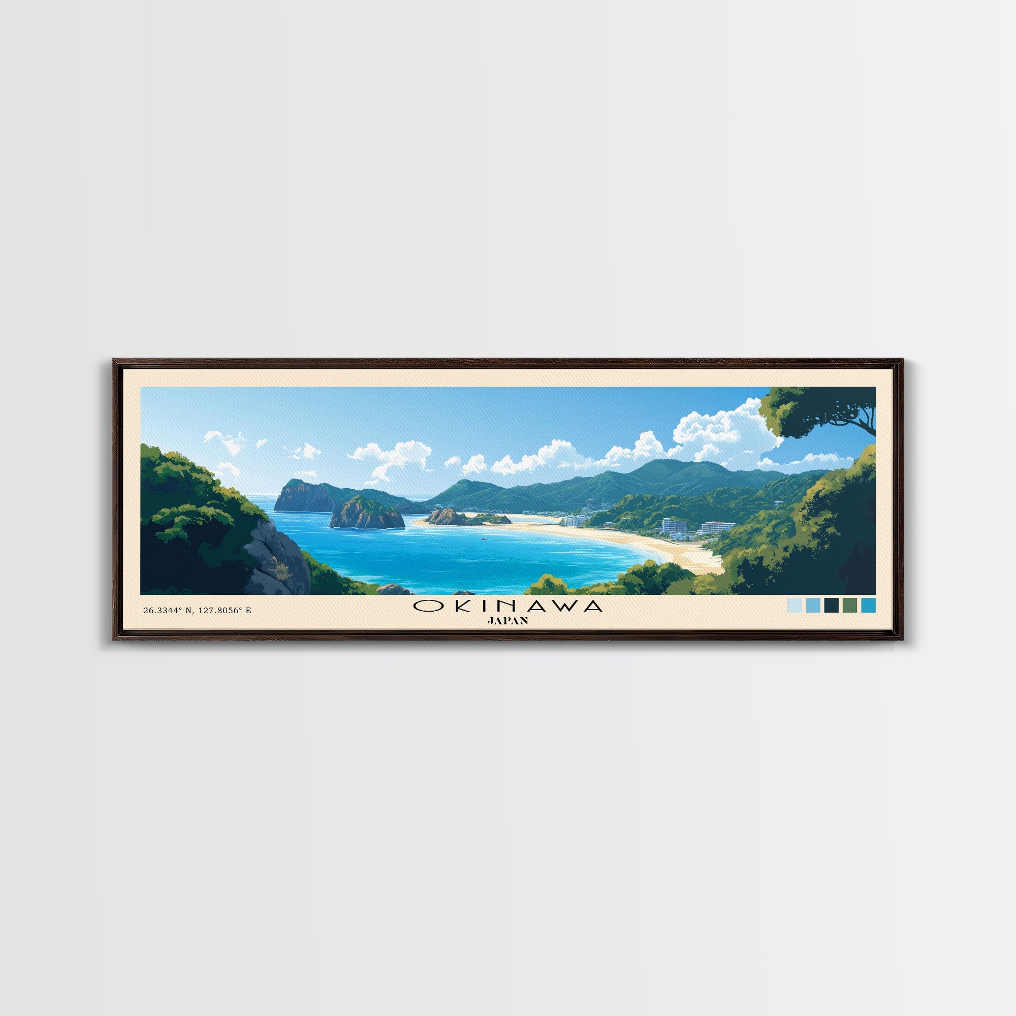 Okinawa, Japan Panoramic Print, Vacation Gift, Japan Wall Art