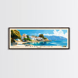 Platys Gialos, Greece Panoramic Beach Print, Vacation Gift, Greece Wall Art, Beach Painting, Beach Decor, Beach Painting