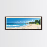 Rockley Beach, Barbados Panoramic Beach Print, Vacation Gift, Barbados Wall Art, Framed Canvas Print, Framed Beach Painting