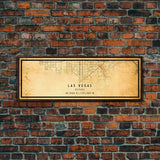 Panoramic Old Las Vegas City Map Wall Art Canvas Print, Vintage Style Las Vegas Map, Framed Wall Art, Cool Las Vegas Wall Art, Office Decor