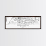 Panoramic Colorado Springs City Map, Colorado Art, Map Print, Minimalist Wall Art, Canvas Art, Housewarming Gift, Street Map, Closing Gift
