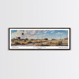 Midland Texas Panoramic Framed Canvas Print, Stunning Watercolor Painting, Office Wall Art, Travel Poster, Home Decor, City Art, Gift Idea