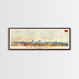 Braunschweig Germany Travel Art, City Art, Framed Canvas Print or Metal Wall Art, Europe Travel Poster, Panoramic Wall Art, Extra Wide Wall Art