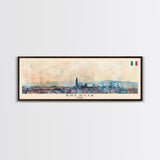 Brescia Italy Travel Print Wall Art, Panoramic City Art, Travel Art, Wall Decor, Vacation Gift, Framed Canvas Print Or Metal Art
