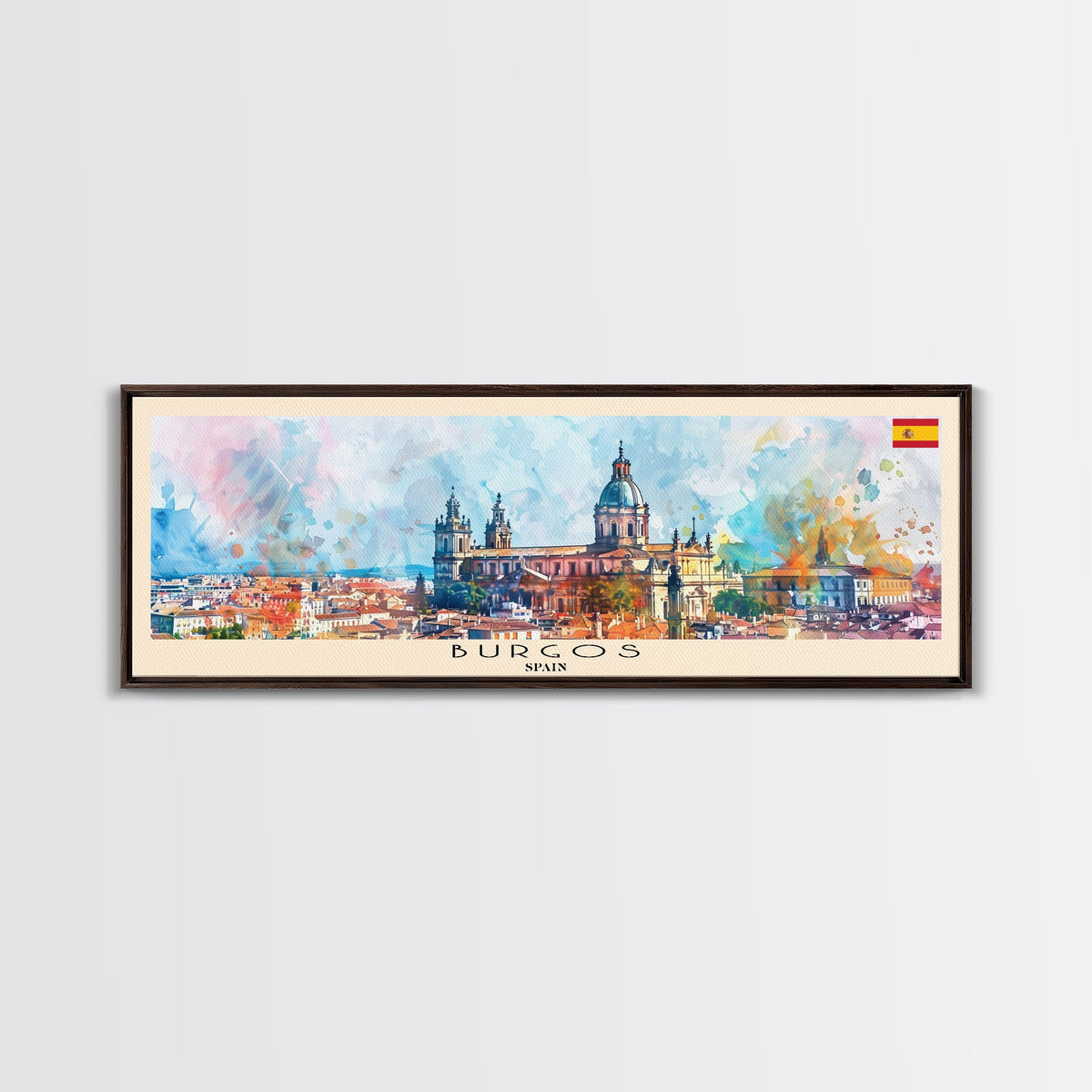 Burgos Spain Wall Art, Panoramic Travel Poster, Panoramic Framed Canvas Print, City Wall Art, Wall Hanging Home Decor, Travel Art
