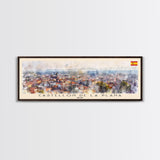 Castellon de la Plana Spain Wall Art, Panoramic Travel Poster, Panoramic Framed Canvas Print, City Wall Art, Wall Hanging Home Decor, Travel Art