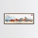 Portsmouth United Kingdom Wall Art, Panoramic Travel Poster, Panoramic Framed Canvas Print, City Wall Art, Wall Hanging Home Decor, Travel Art