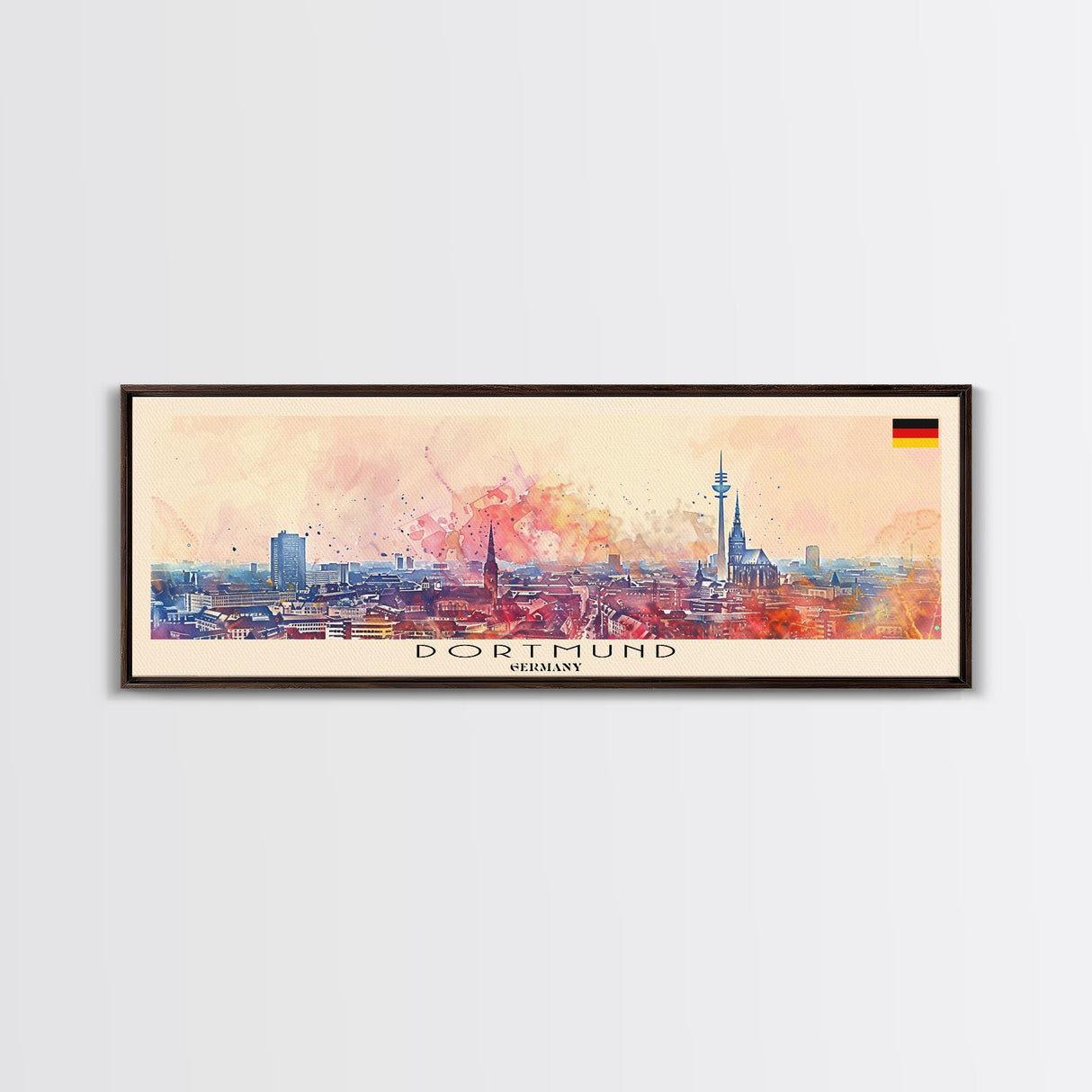 Dortmund Germany Wall Art, Panoramic Travel Poster, Panoramic Framed Canvas Print, City Wall Art, Wall Hanging Home Decor, Travel Art