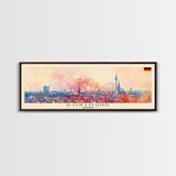 Dortmund Germany Wall Art, Panoramic Travel Poster, Panoramic Framed Canvas Print, City Wall Art, Wall Hanging Home Decor, Travel Art