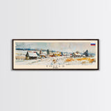 Engels Russia Panoramic Travel Poster, Framed Canvas Print or Metal Wall Art, Travel Art, Home Decor, Panoramic Painting, Midcentury Art