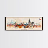 Hradec Czech Republic Travel Art, City Art, Framed Canvas Print or Metal Wall Art, Europe Travel Poster, Panoramic Wall Art, Extra Wide Wall Art