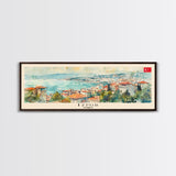 Izmir Turkey Travel Print Wall Art, Panoramic City Art, Travel Art, Wall Decor, Vacation Gift, Framed Canvas Print Or Metal Art