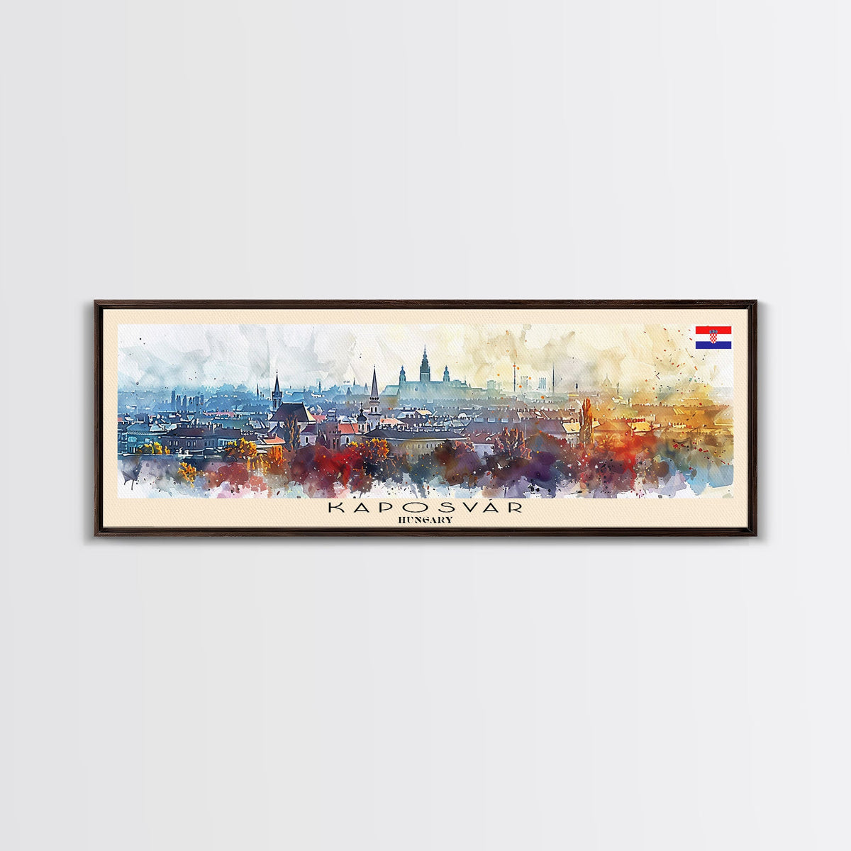 Kaposvar Hungary Travel Print Wall Art, Panoramic City Art, Travel Art, Wall Decor, Vacation Gift, Framed Canvas Print Or Metal Art