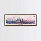 Kazan Russia Panoramic Travel Poster, Framed Canvas Print or Metal Wall Art, Travel Art, Home Decor, Panoramic Painting, Midcentury Art