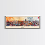 Lille France Wall Art, Panoramic Travel Poster, Panoramic Framed Canvas Print, City Wall Art, Wall Hanging Home Decor, Travel Art