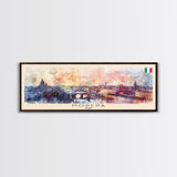 Modena Italy Travel Print Wall Art, Panoramic City Art, Travel Art, Wall Decor, Vacation Gift, Framed Canvas Print Or Metal Art