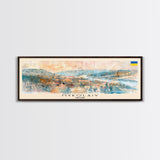 Mykolaiv Ukraine Wall Art, Panoramic Travel Poster, Panoramic Framed Canvas Print, City Wall Art, Wall Hanging Home Decor, Travel Art