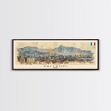 Palermo Italy Travel Print Wall Art, Panoramic City Art, Travel Art, Wall Decor, Vacation Gift, Framed Canvas Print Or Metal Art