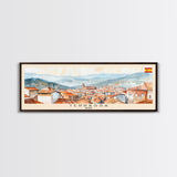 Terrassa Spain Wall Art, Panoramic Travel Poster, Panoramic Framed Canvas Print, City Wall Art, Wall Hanging Home Decor, Travel Art