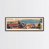 Braga Portugal Travel Art, City Art, Framed Canvas Print or Metal Wall Art, Europe Travel Poster, Panoramic Wall Art, Extra Wide Wall Art