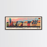 Braunschweig Germany Travel Art, City Art, Framed Canvas Print or Metal Wall Art, Europe Travel Poster, Panoramic Wall Art, Extra Wide Wall Art