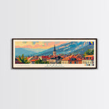 Brčko Bosnia Wall Art, Panoramic Travel Poster, Panoramic Framed Canvas Print, City Wall Art, Wall Hanging Home Decor, Travel Art