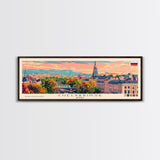 Chelyabinsk Russia Panoramic Travel Poster, Framed Canvas Print or Metal Wall Art, Travel Art, Home Decor, Panoramic Painting, Midcentury Art